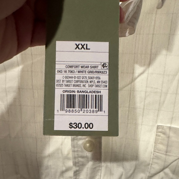 Size XXL Goodfellow & Co Men's White Grid Polo - Picture 5 of 6